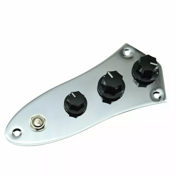 Jazz Bass Wiring Harness and Loaded Control Plate - Chrome Control Plate from Ploutone