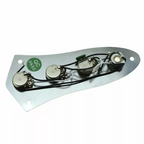 Jazz Bass Wiring Harness and Loaded Control Plate - Chrome - Ploutone