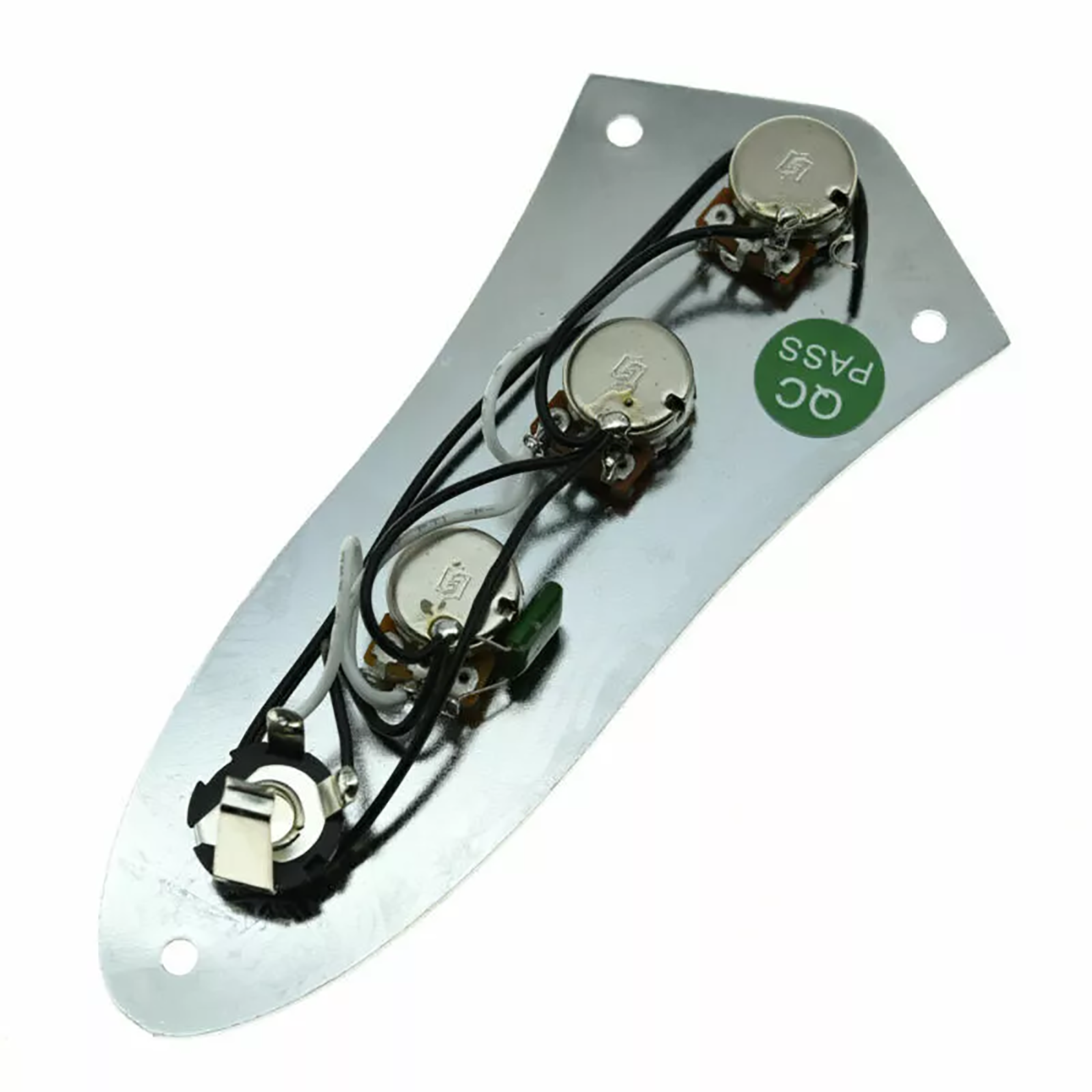 Jazz Bass Wiring Harness and Loaded Control Plate - Chrome - Ploutone