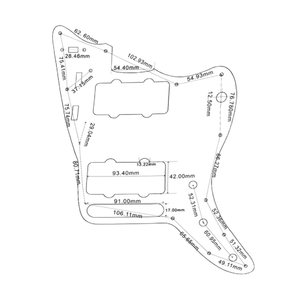 Jazzmaster Pickguard 13-Hole for Fender USA & MIM - 4-Ply Cream Pearl - Ploutone