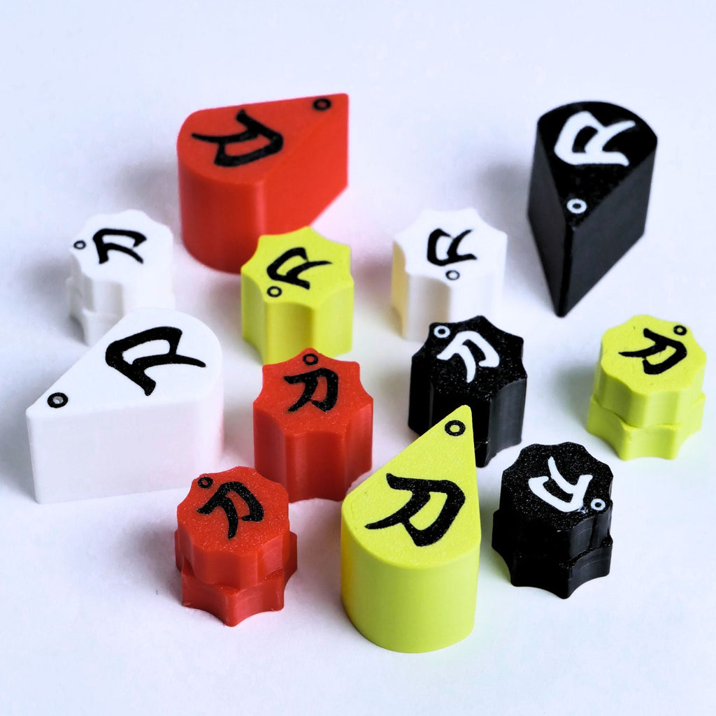 Custom Boss Katana Knobs – Black Fluted (Full Sets for 50, 100, Artist) Knobs from Ploutone