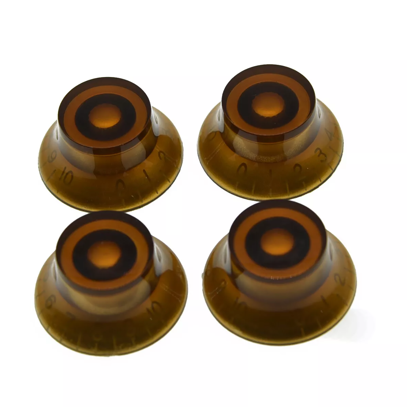 Les Paul Amber Top Hat Bell Knobs (Set of 4) - Ploutone