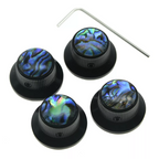 Les Paul Black Abalone Top Hat Metal Bell Knobs with Screw (Set of 4) - Ploutone