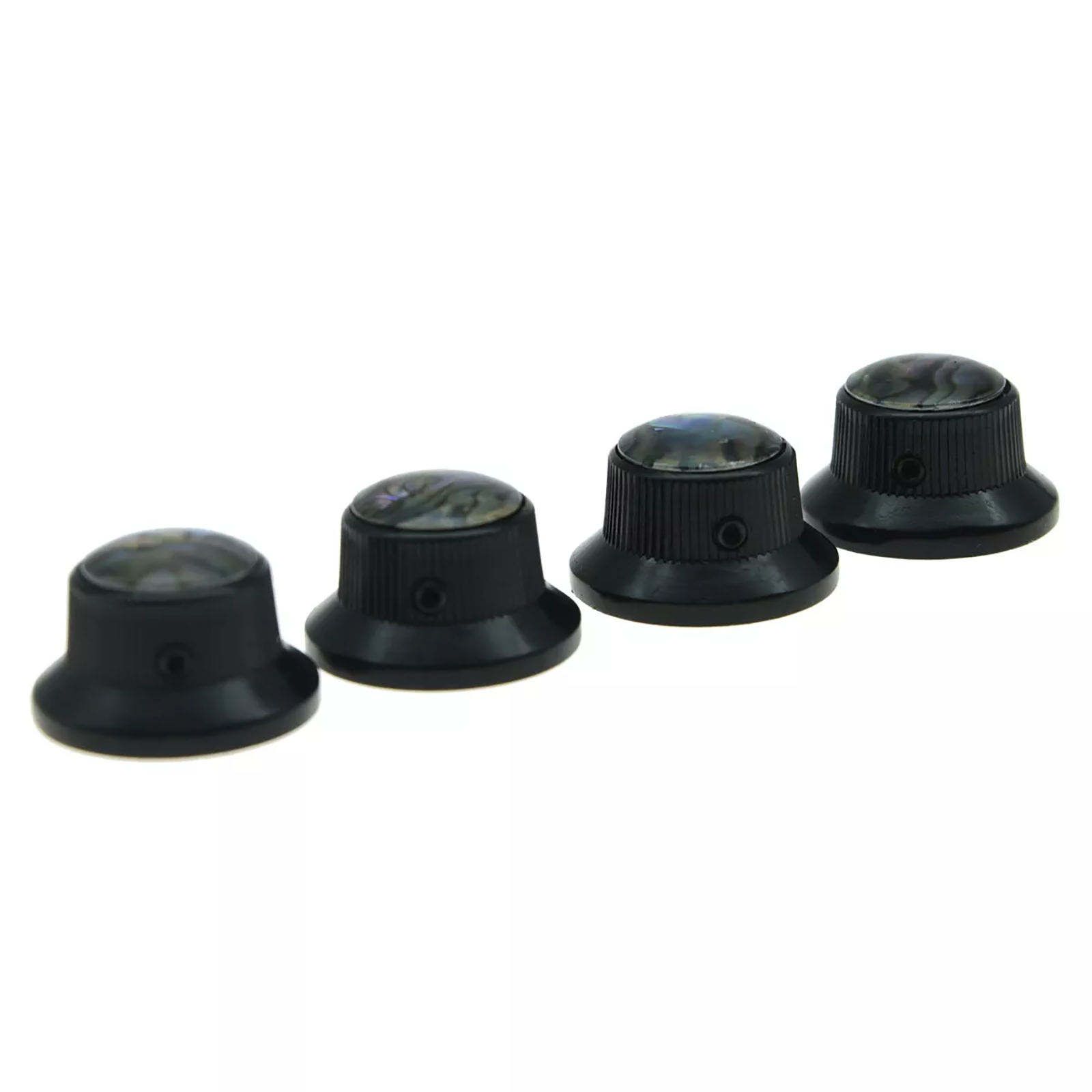 Les Paul Black Abalone Top Hat Metal Bell Knobs with Screw (Set of 4) - Ploutone