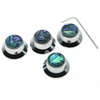 Les Paul Chrome Abalone Top Hat Metal Bell Knobs with Screw (Set of 4) - Ploutone