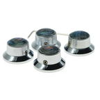 Les Paul Chrome Abalone Top Hat Metal Bell Knobs with Screw (Set of 4) - Ploutone