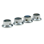 Les Paul Chrome Abalone Top Hat Metal Bell Knobs with Screw (Set of 4) - Ploutone