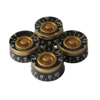 Les Paul Speed Knobs - Black with Gold Accent (Set of 4) - Ploutone