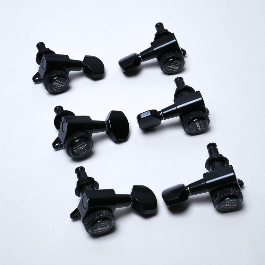 Locking Tuners 3+3 (Black) – 18:1 – Drop-In for Most Electric/Acoustic Guitars (10mm / 25/64" holes) - Ploutone