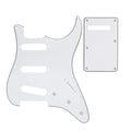 11-Hole SSS Strat Pickguard and Matching Back Plate - 20+ Colors 3-Ply White - Ploutone