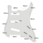 11-Hole SSS Loaded Strat Pickguard - White & White - Ploutone