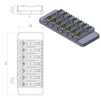 Nova Guitar Parts 7-String Fixed Guitar Bridge - Ploutone