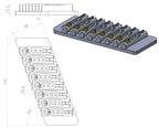 Nova Guitar Parts 8-String Fixed Multi-Scale Guitar Bridge - Ploutone