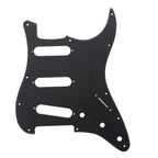 11-Hole Strat Pickguard SSS - 1-Ply Matte Black - Ploutone