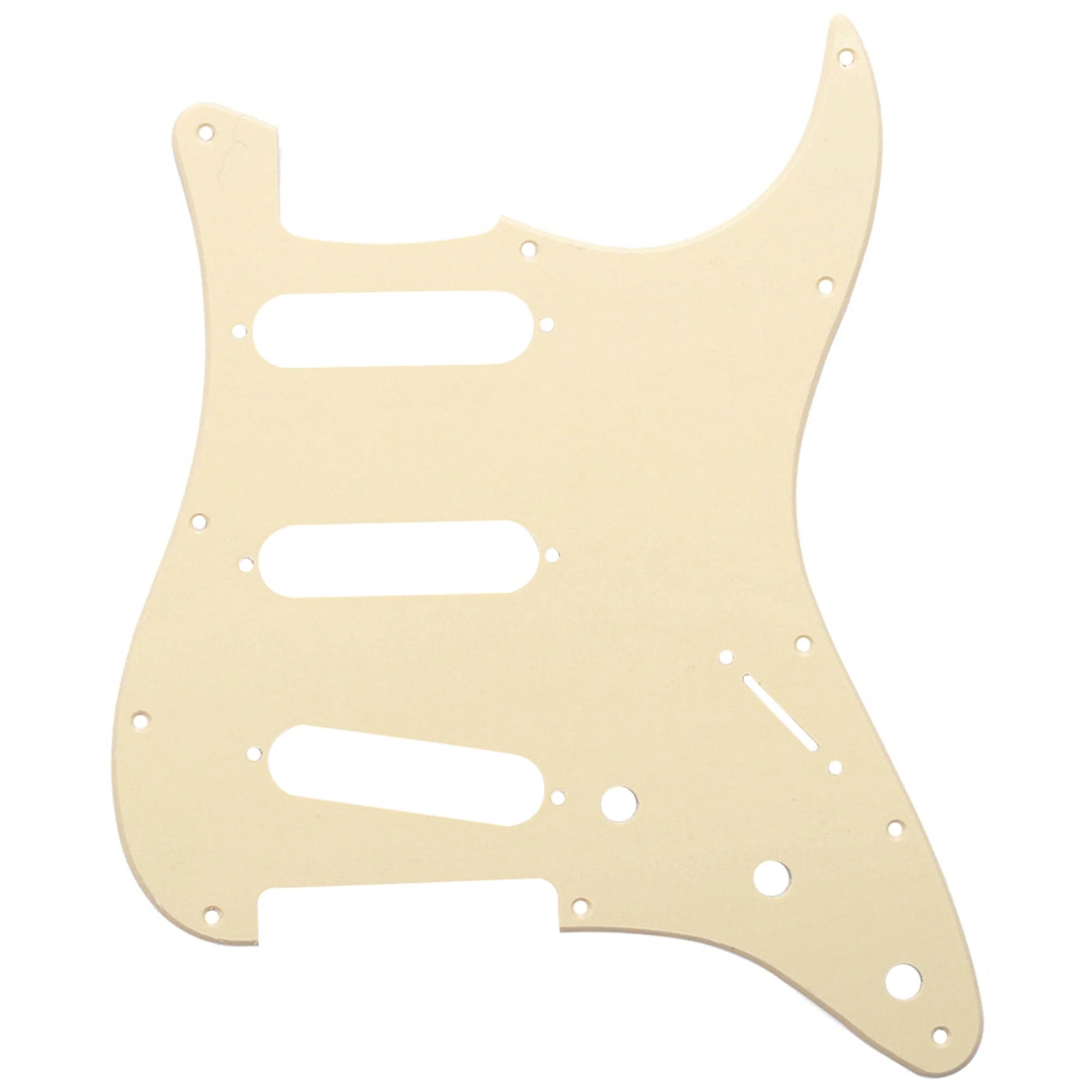 11-Hole SSS Strat Pickguard - 20+ Colors 1-Ply Cream - Ploutone