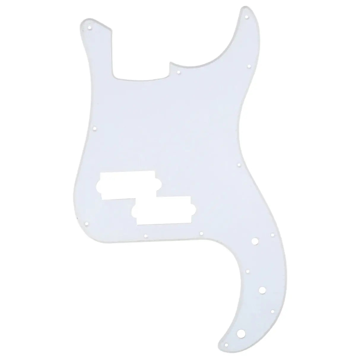 Precision Bass Pickguard - 13-Hole Fits Fender 4-String USA/MIM P-Bass - 25+ Colors 3-Ply White - Ploutone