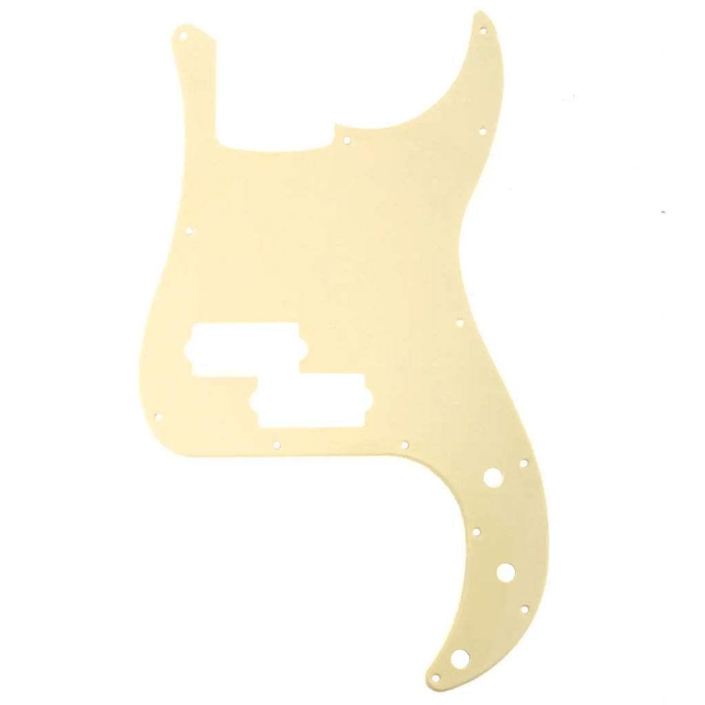 Precision Bass Pickguard - 13-Hole Fits Fender 4-String USA/MIM P-Bass - 25+ Colors 3-Ply Cream - Ploutone