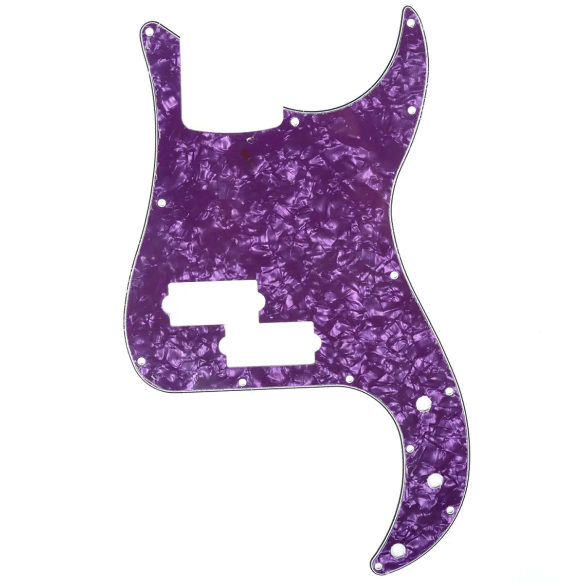 Precision Bass Pickguard - 13-Hole Fits Fender 4-String USA/MIM P-Bass - 25+ Colors 4-Ply Purple Pearl - Ploutone