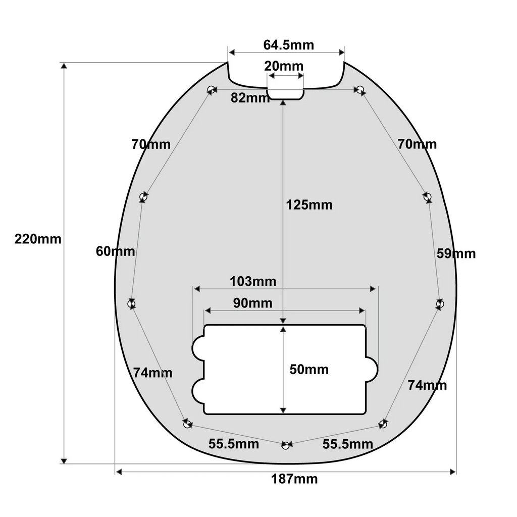 Music Man Stingray 4-String Bass Pickguard - 4-Ply Bronze Pearl - Ploutone