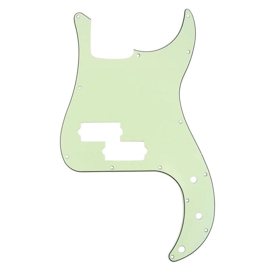 Precision Bass Pickguard - 13-Hole Fits Fender 4-String USA/MIM P-Bass - 25+ Colors 3-Ply Mint Green - Ploutone