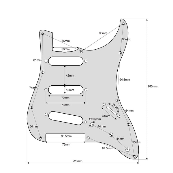 '62 Strat Pickguard SSS 11-Hole - 15+ Colors SSS Strat Pickguards from Ploutone