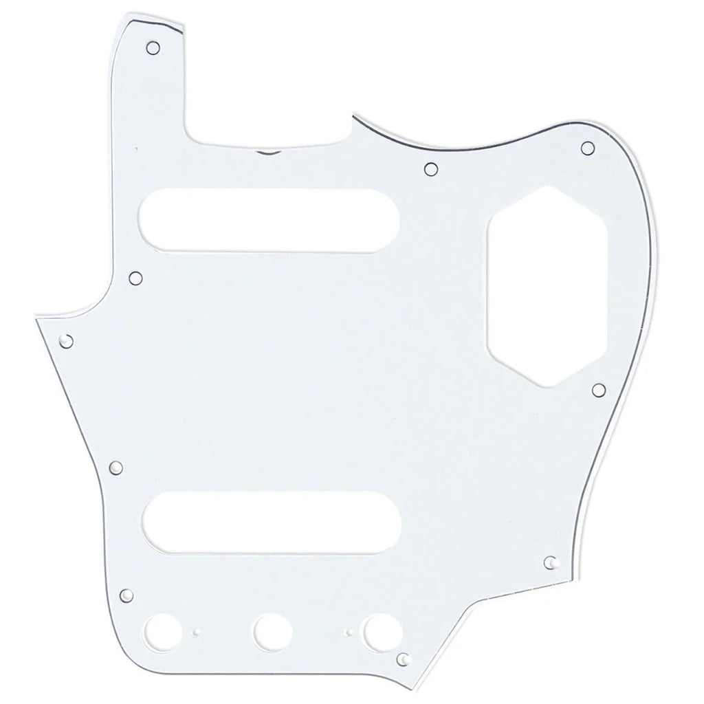 10-Hole SS Jaguar Pickguard for MIJ Fender - 20+ Colors 3-Ply Aged White - Ploutone