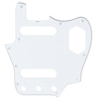 10-Hole SS Jaguar Pickguard for MIJ Fender - 20+ Colors 3-Ply Aged White - Ploutone
