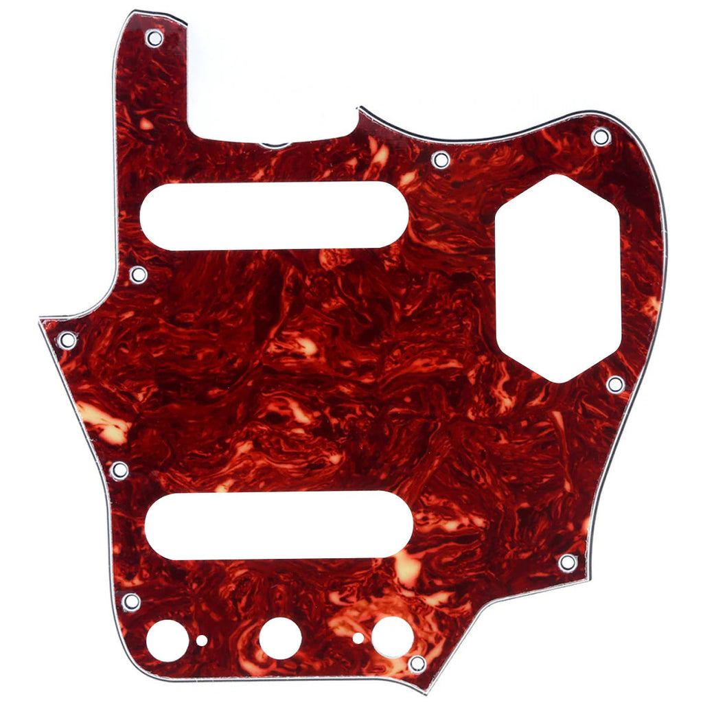 10-Hole SS Jaguar Pickguard for MIJ Fender - 20+ Colors 4-Ply Red Tortoise - Ploutone
