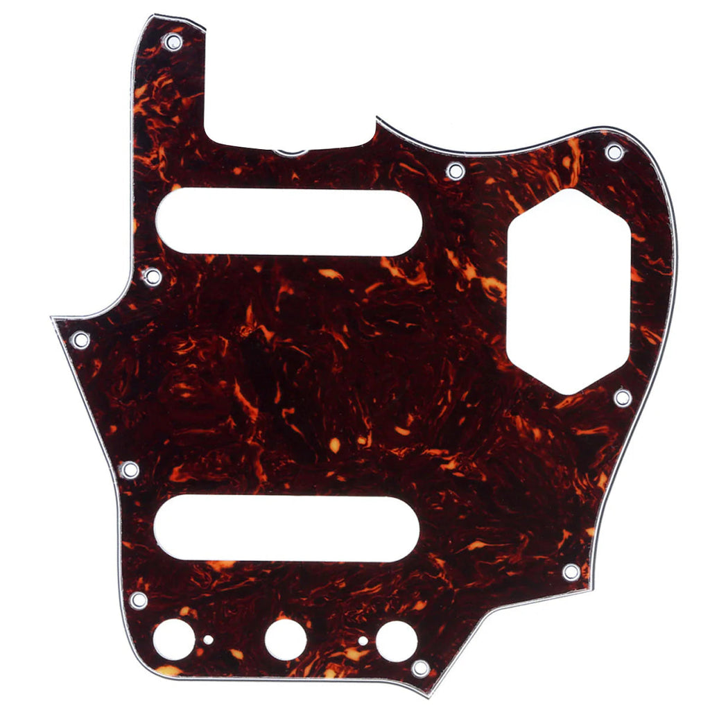 10-Hole SS Jaguar Pickguard for MIJ Fender - 20+ Colors 4-Ply Brown Tortoise - Ploutone