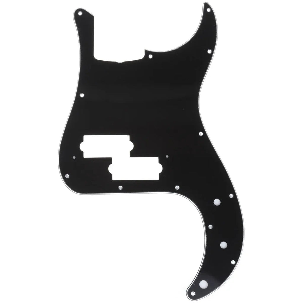 Precision Bass Pickguard - 13-Hole Fits Fender 4-String USA/MIM P-Bass - 25+ Colors 3-Ply Black - Ploutone