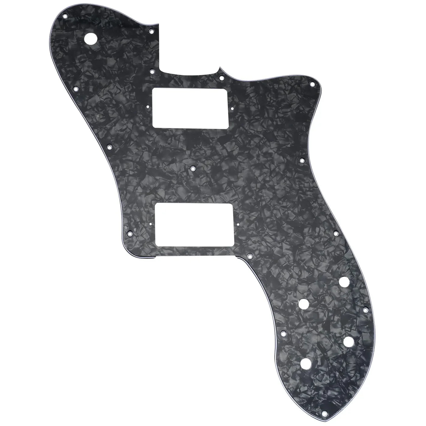 72' Deluxe Telecaster Pickguard (PAF Humbuckers) - 4-Ply Black Pearl - Ploutone