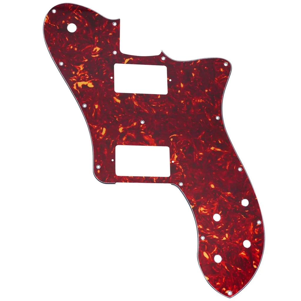 72' Deluxe Telecaster Pickguard (PAF Humbuckers) - 4-Ply Red Tortoise guitar pickguards from Ploutone