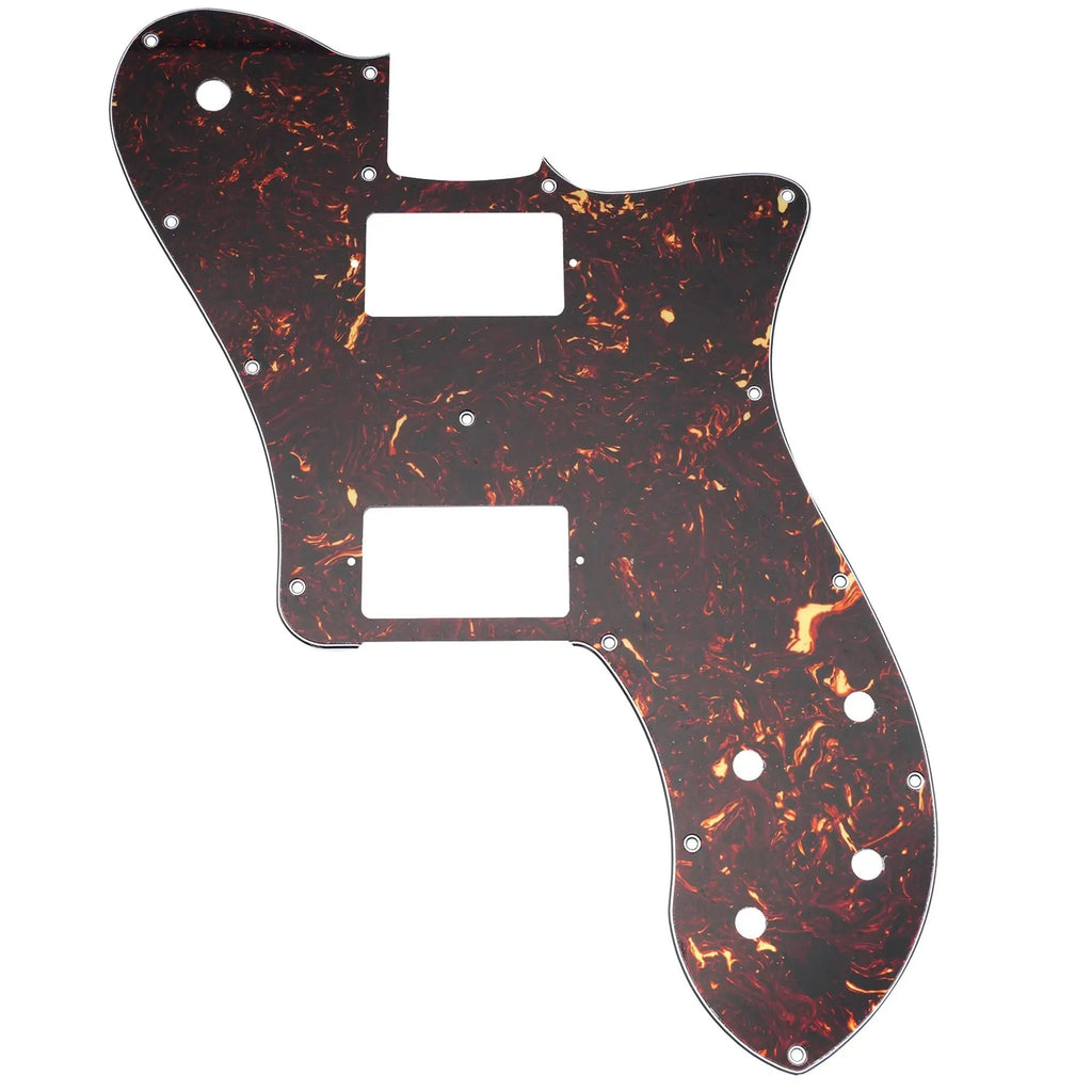 72' Deluxe Telecaster Pickguard (PAF Humbuckers) - 4-Ply Brown Tortoise Pickguards from Ploutone