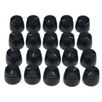 Marshall Amp Knobs - Black with Black Cap, Push-On (Set of 20) - Ploutone