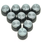 Marshall Amp Knobs - Black with Silver Cap, Push-On (Set of 10) - Ploutone