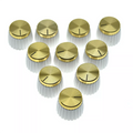 Marshall Amp Knobs - White with Gold Cap, Push-On (Set of 10) - Ploutone