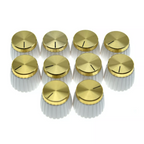 Marshall Amp Knobs - White with Gold Cap, Push-On (Set of 10) - Ploutone
