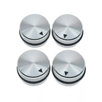 Metal Control Knobs - 25mm with Rubber O-Ring for Guitars, Basses & Amps (Set of 4) - Ploutone
