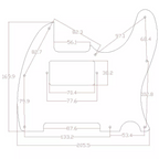 Metal Humbucker Telecaster Pickguard & Control Plate - Aluminum - Ploutone