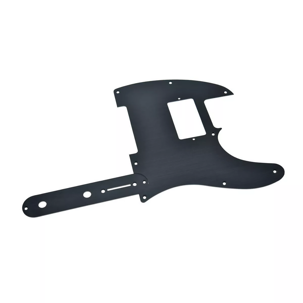 Metal Humbucker Telecaster Pickguard & Control Plate - Black Aluminum - Ploutone