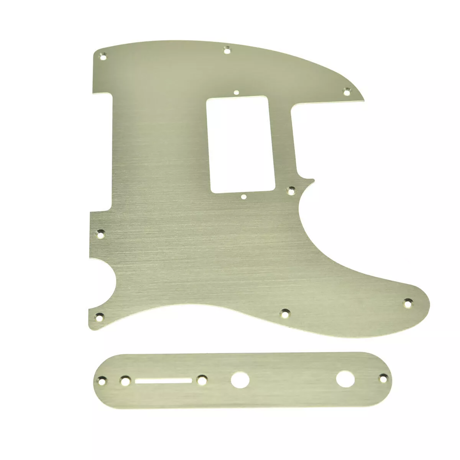 Metal Humbucker Telecaster Pickguard & Control Plate - Gold Aluminum - Ploutone