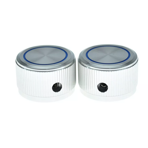 Metal Pot Knobs with Blue Circle - 1/4