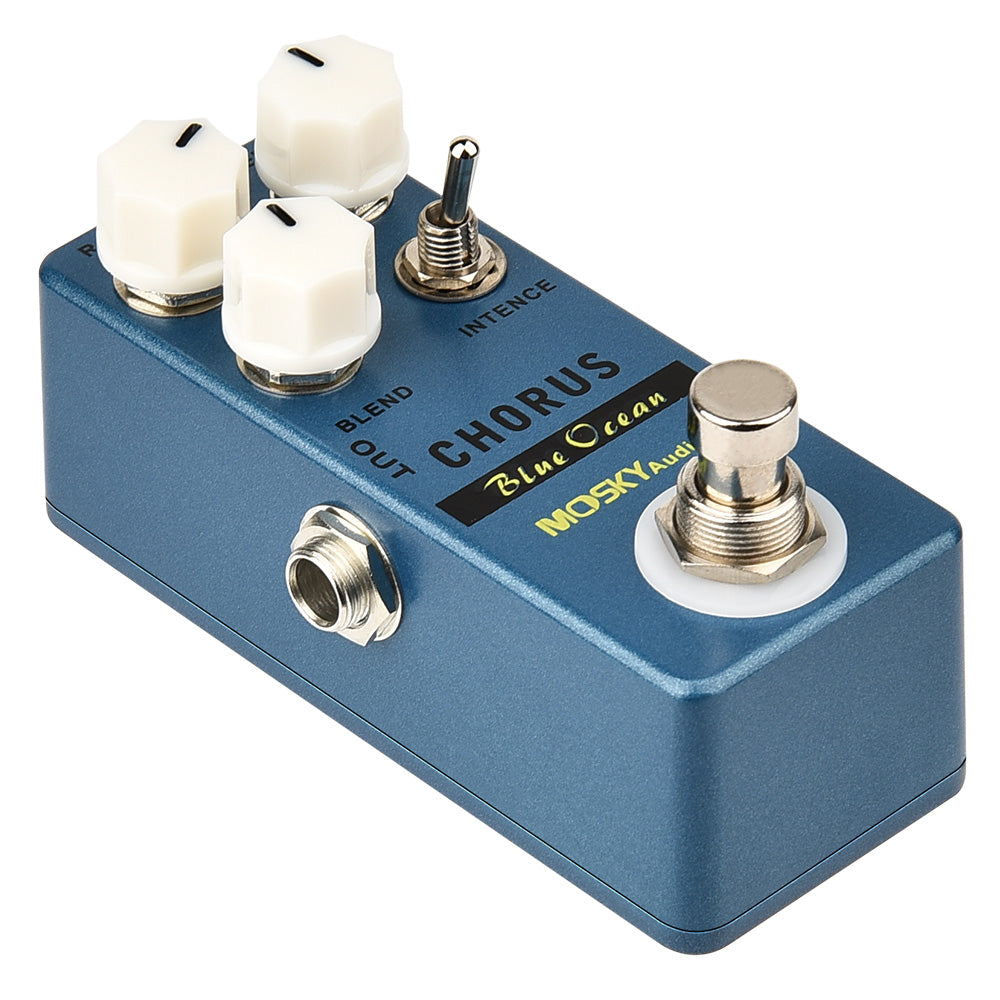 MOSKYaudio Blue Ocean Chorus Guitar Effect Pedal Chorus/True Bypass Rate + Blend + Intensity + Intence