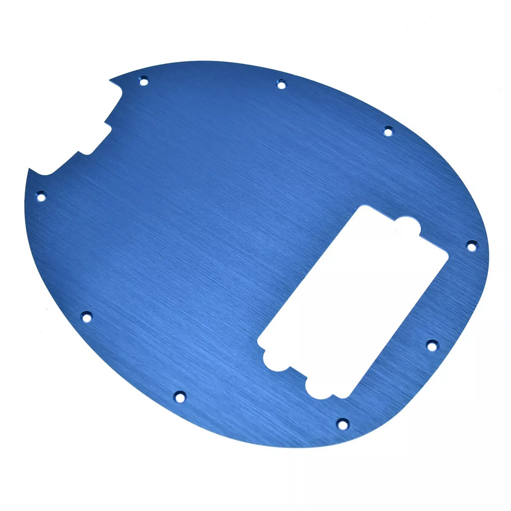 Music Man Stingray 4-String Bass Metal Pickguard - Blue Aluminum - Ploutone