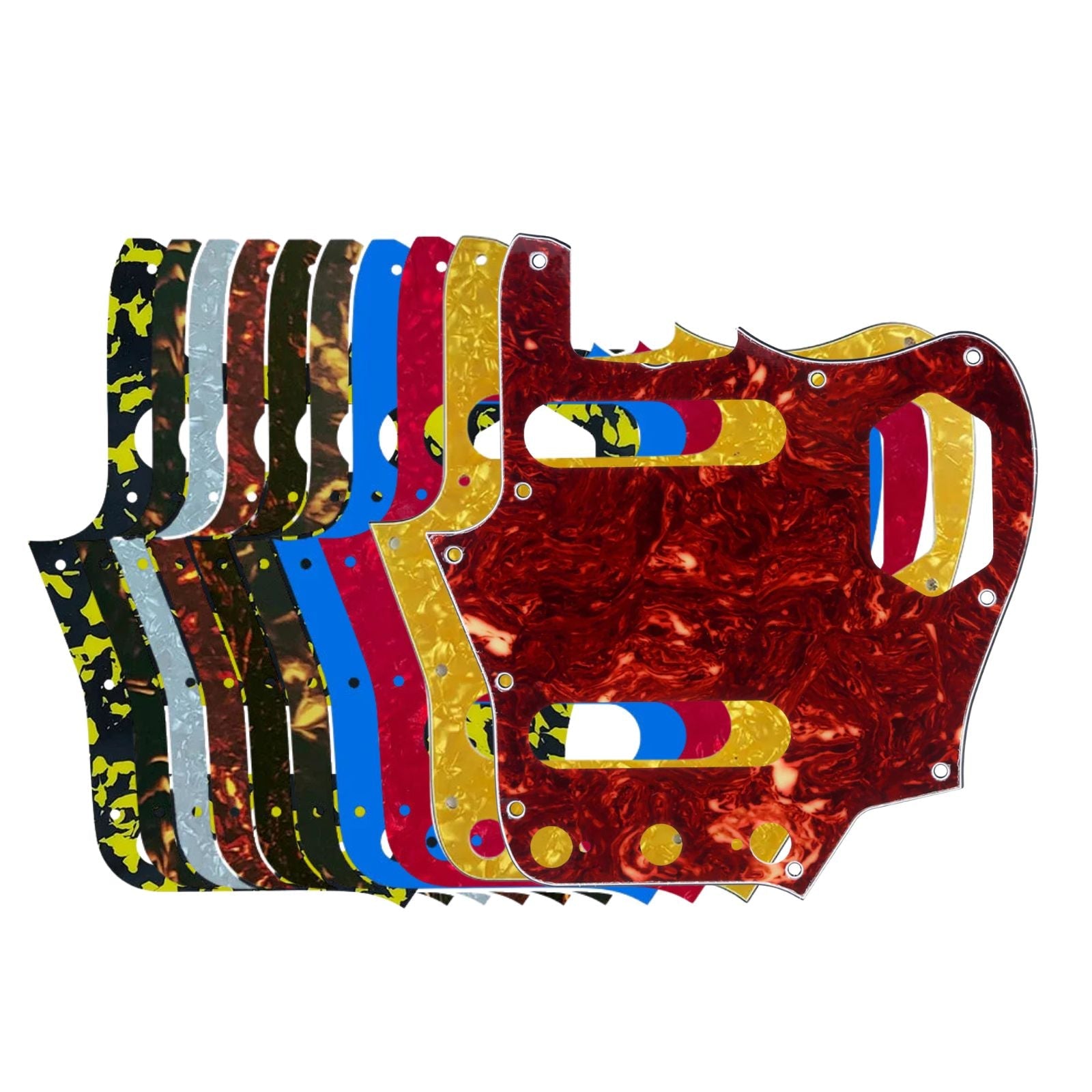 10-Hole SS Jaguar Pickguard for MIJ Fender - 20+ Colors - Ploutone