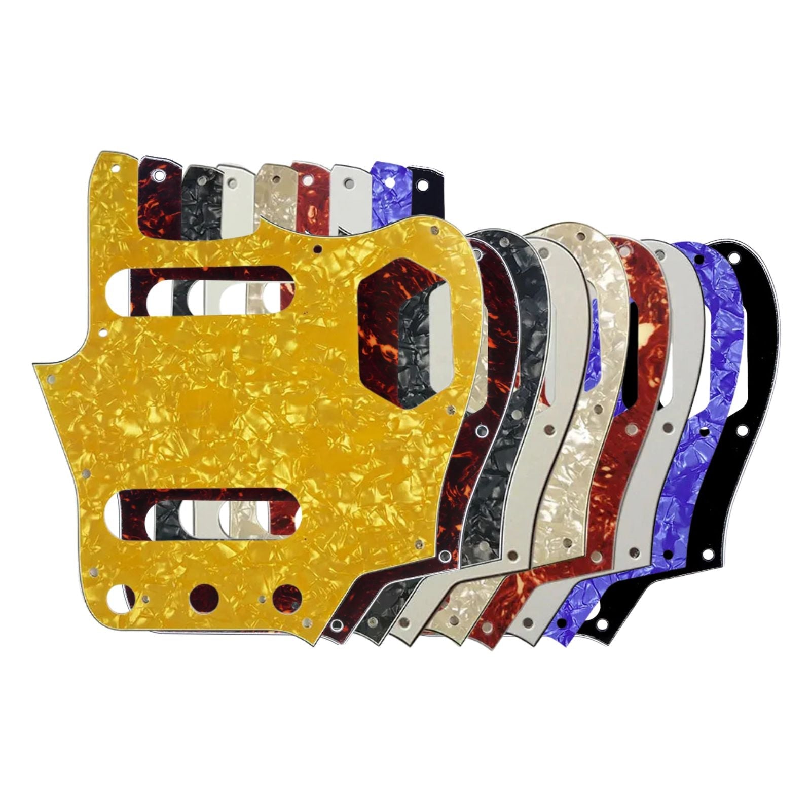 10-Hole SS Jaguar Pickguard for USA Fender - 20+ Colors - Ploutone