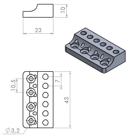 Nova Guitar Parts 6-String Headpiece Headless Guitar Nut - Ploutone