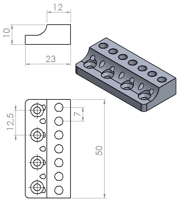 Nova Guitar Parts 7-String Headpiece Headless Guitar Nut - Ploutone