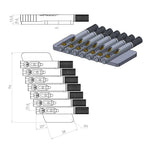 Nova Guitar Parts 7-String Multi-Scale Headless Guitar Bridge - Ploutone