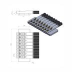 Nova Guitar Parts 8-String Headless Guitar Bridge - Ploutone